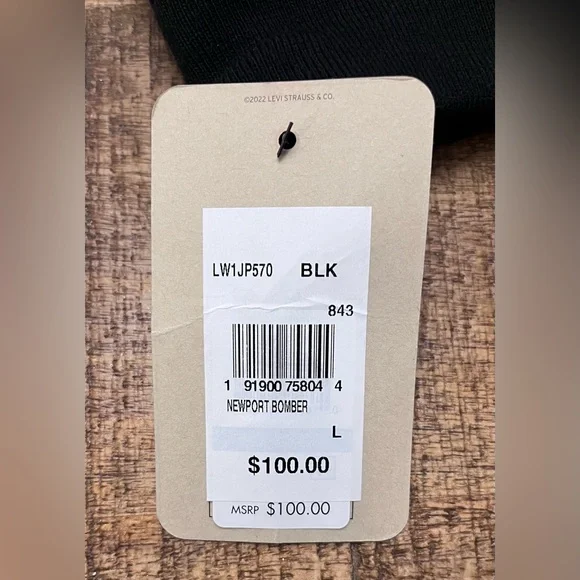 🆕 Levi's Black Bomber Jacket with Silver Zipper: Unisex - Picture 6 of 10